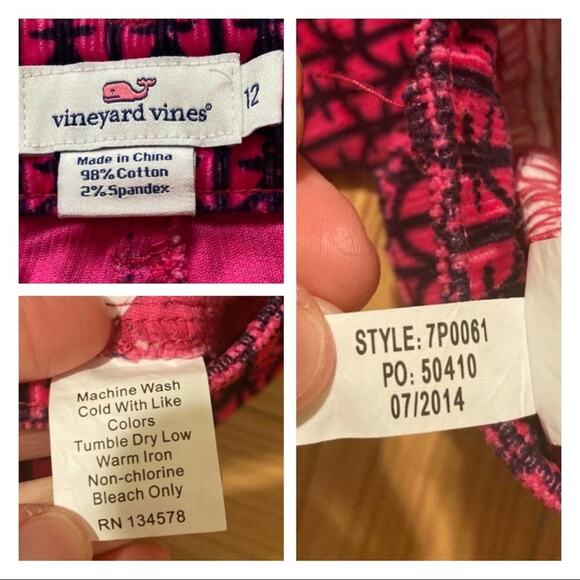 Pink Corduroy Pants Pink Navy Vineyard Vines Girls Size 12 - Picture 7 of 11